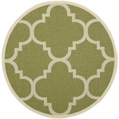 COURTYARD, GREEN / BEIGE, 6'-7" X 6'-7" Round, Area Rug, CY6243-244-7R