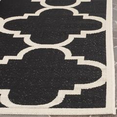 COURTYARD, BLACK / BEIGE, 6'-7" X 9'-6", Area Rug, CY6243-266-6