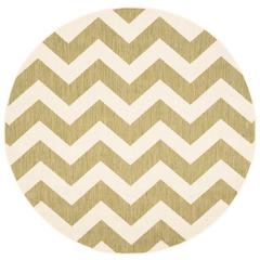 COURTYARD, GREEN / BEIGE, 5'-3" X 5'-3" Round, Area Rug, CY6244-244-5R