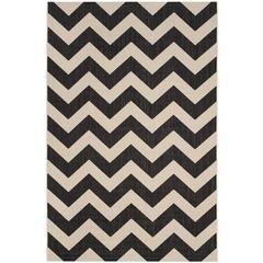 COURTYARD, BLACK / BEIGE, 5'-3" X 7'-7", Area Rug, CY6244-256-5