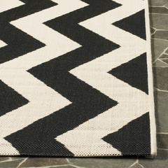 COURTYARD, BLACK / BEIGE, 6'-7" X 9'-6", Area Rug, CY6245-256-6