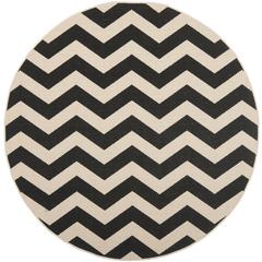 COURTYARD, BLACK / BEIGE, 5'-3" X 5'-3" Round, Area Rug, CY6245-256-5R