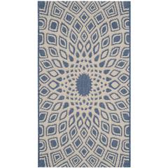 COURTYARD, BLUE / BEIGE, 2'-7" X 5', Area Rug, CY6616-23321-3