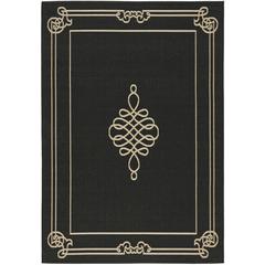 COURTYARD, BLACK / CREME, 5'-3" X 7'-7", Area Rug, CY6788-26-5