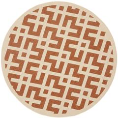 COURTYARD, TERRACOTTA / BONE, 6'-7" X 6'-7" Round, Area Rug, CY6915-231-7R