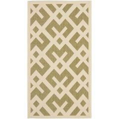 COURTYARD, GREEN / BONE, 2'-7" X 5', Area Rug
