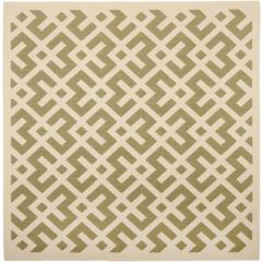 COURTYARD, GREEN / BONE, 5'-3" X 5'-3" Square, Area Rug