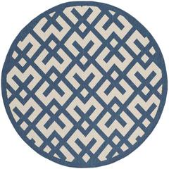 COURTYARD, NAVY / BEIGE, 6'-7" X 6'-7" Round, Area Rug, CY6915-268-7R