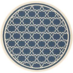 COURTYARD, NAVY / BEIGE, 6'-7" X 6'-7" Round, Area Rug, CY6916-268-7R