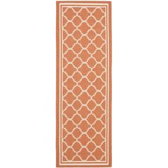 COURTYARD, TERRACOTTA / BONE, 2'-3" X 12', Area Rug
