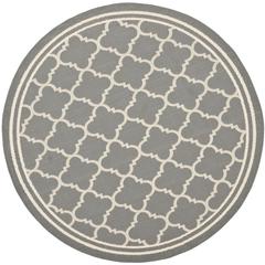 COURTYARD, ANTHRACITE / BEIGE, 5'-3" X 5'-3" Round, Area Rug, CY6918-246-5R