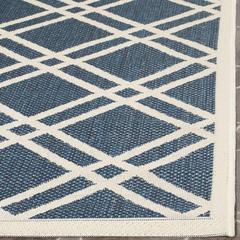 COURTYARD, NAVY / BEIGE, 6'-7" X 9'-6", Area Rug, CY6923-268-6
