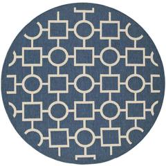 COURTYARD, NAVY / BEIGE, 6'-7" X 6'-7" Round, Area Rug, CY6925-268-7R