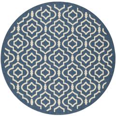 COURTYARD, NAVY / BEIGE, 6'-7" X 6'-7" Round, Area Rug, CY6926-268-7R