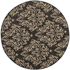 COURTYARD, BLACK / CREME, 6'-7" X 6'-7" Round, Area Rug, CY6930-26-7R