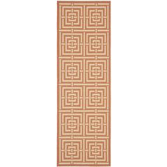 COURTYARD, TERRACOTTA / CREAM, 2'-3" X 6'-7", Area Rug