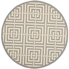 COURTYARD, GREY / CREAM, 6'-7" X 6'-7" Round, Area Rug, CY6937-65-7R