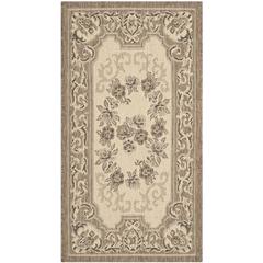 COURTYARD, CREME / BROWN, 2'-7" X 5', Area Rug