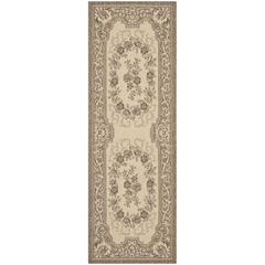 COURTYARD, CREME / BROWN, 2'-3" X 6'-7", Area Rug