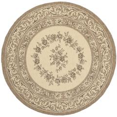 COURTYARD, CREME / BROWN, 6'-7" X 6'-7" Round, Area Rug