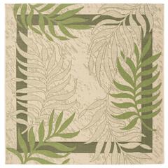 COURTYARD, CREAM / GREEN, 6'-7" X 6'-7" Square, Area Rug, CY7836-14A5-7SQ