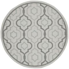 COURTYARD, LIGHT GREY / ANTHRACITE, 7'-10" X 7'-10" Round, Area Rug