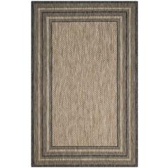 COURTYARD, NATURAL / BLACK, 5'-3" X 7'-7", Area Rug, CY8475-37312-5