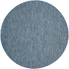 COURTYARD, NAVY / GREY, 6'-7" X 6'-7" Round, Area Rug, CY8521-36821-7R