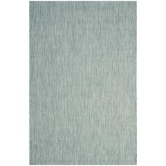 COURTYARD, AQUA / GREY, 5'-3" X 7'-7", Area Rug, CY8521-37121-5