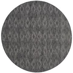 COURTYARD, BLACK / BLACK, 6'-7" X 6'-7" Round, Area Rug