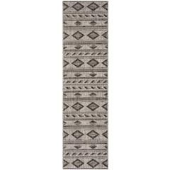 COURTYARD, GREY / BLACK, 2'-3" X 12', Area Rug, CY8529-37612-212
