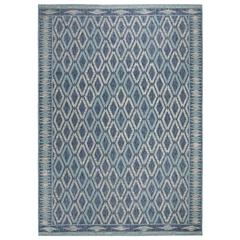 COURTYARD, NAVY / AQUA, 9' X 12', Area Rug