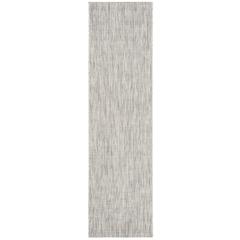 COURTYARD, GREY / TURQUOISE, 2'-3" X 8', Area Rug