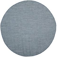 COURTYARD, BLUE / LIGHT GREY, 6'-7" X 6'-7" Round, Area Rug
