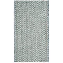 COURTYARD, LIGHT BLUE / LIGHT GREY, 2'-7" X 5', Area Rug