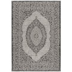 COURTYARD, LIGHT GREY / BLACK, 5'-3" X 7'-7", Area Rug, CY8751-37612-5