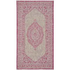 COURTYARD, LIGHT GREY / FUCHSIA, 2'-7" X 5', Area Rug, CY8751-39712-3