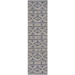 COURTYARD, GREY / NAVY, 2'-3" X 12', Area Rug, CY8863-36812-212