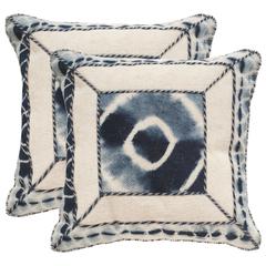 DIP-DYE PATCH PILLOW, DEC551B-2424-SET2