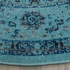EVOKE, LIGHT BLUE / LIGHT BLUE, 5'-1" X 5'-1" Round, Area Rug