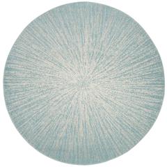 EVOKE, AQUA / IVORY, 5'-1" X 5'-1" Round, Area Rug