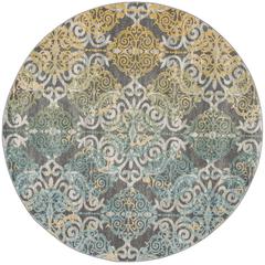 EVOKE, GREY / IVORY, 5'-1" X 5'-1" Round, Area Rug, EVK230D-5R