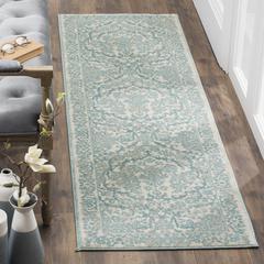 EVOKE, IVORY / LIGHT BLUE, 2'-2" X 13', Area Rug