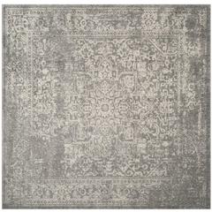 EVOKE, SILVER / IVORY, 6'-7" X 6'-7" Square, Area Rug, EVK256S-7SQ