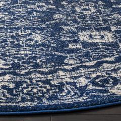 EVOKE, NAVY / IVORY, 5'-1" X 5'-1" Round, Area Rug, EVK270A-5R