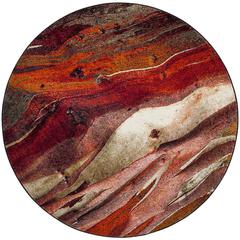 GLACIER, RED / MULTI, 6'-7" X 6'-7" Round, Area Rug