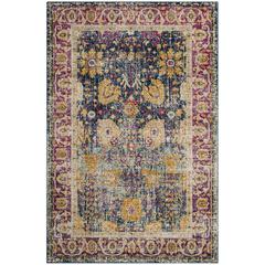 GRANADA, BLUE / FUCHSIA, 2'-2" X 7', Area Rug