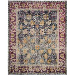 GRANADA, BLUE / FUCHSIA, 9' X 12', Area Rug