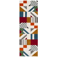 HOLLYWOOD, IVORY / PEACOCK BLUE, 2'-3" X 6', Area Rug