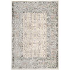 ILLUSION, CREAM / LIGHT BLUE, 4' X 4' Square, Area Rug